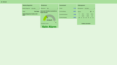 Benutzeroberfläche – Menüpunkt – Jalousie und Markise