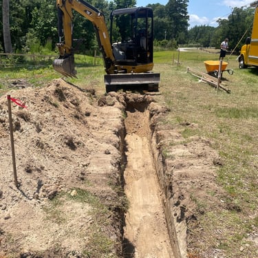 Utility trench digging for new construction Holly Ridge North Carolina