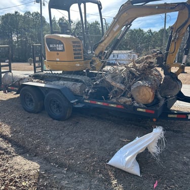 Excavation equipment clearing land in Holly Ridge NC