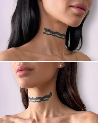 tatouage éphémère cou effet collier bijou tendance réaliste WANNATAG
