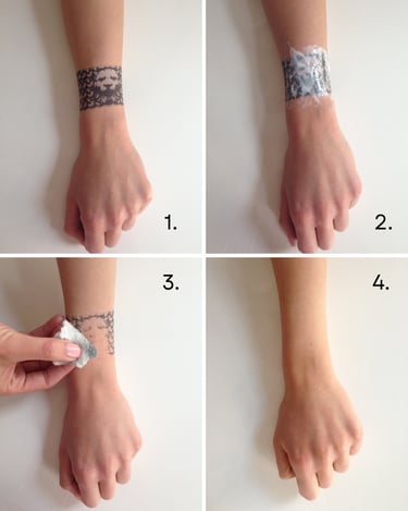 retrait tatouage éphémère poignet en 4 étapes facile WANNATAG
