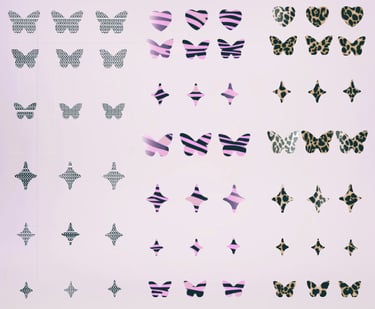 stickers tatouages éphémères papillon cœur motif léopard zèbre tendance WANNATAG