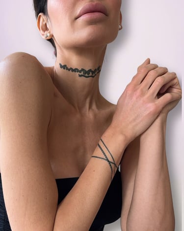 tatouage éphémère choker cou bracelet poignet bijoux éphémères réalistes tendance WANNATAG