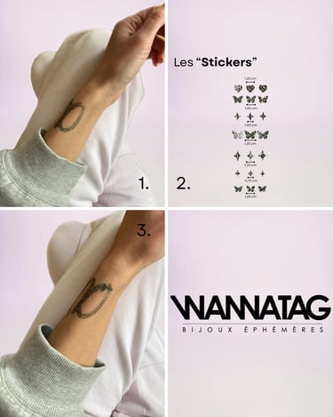 appliquer un tatouage éphémère stickers bijoux éphémères WANNATAG