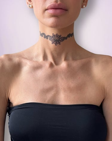 tatouage éphémère collier choker cou bijou tendance réaliste WANNATAG