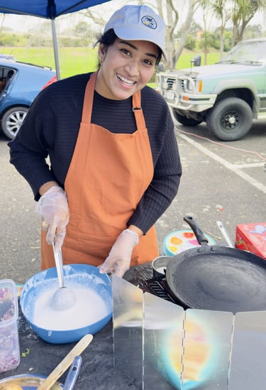 Aroha Dosas serving South Indian food at Waiuku Farmers Market