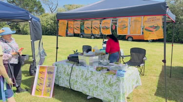 Aroha Dosas serving customers at the Glenbrook Christmas event
