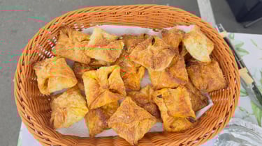 Aroha Dosas serving food to Hare Krishna devotees at Pukekohe Farmers Market