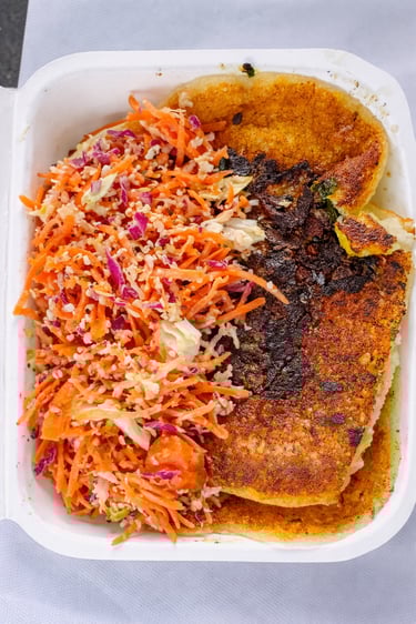 Crispy Dosa with vibrant vegetable salad