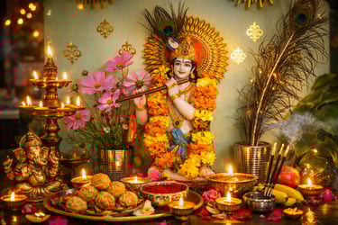 Lord Krishna symbolising devotion, compassion, and gratitude