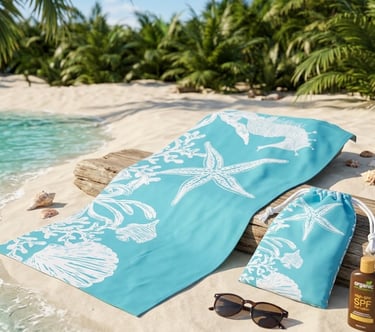 Sand Free Beach Towel in Drawstring Backpack