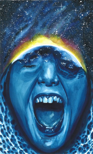 This WOrld is Passing Away - Acrylic ink on 600gsm cold press Arches Paper