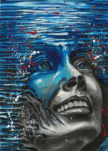 Living Water - Christ is King - Acrylic ink on 600gsm cold press Arches Paper