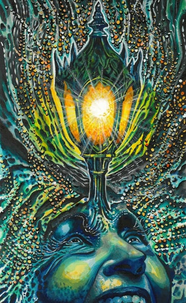 Light in The Dark - God is Light - Acrylic ink on 600gsm cold press Arches Paper