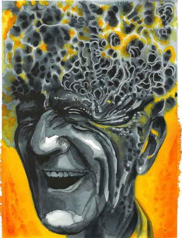 Set Your Mind-Things Above-Acrylic ink on 600gsm cold press Arches Paper