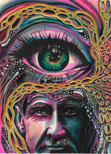 Omniscient attribute of God - Acrylic ink on 600gsm cold press Arches Paper 