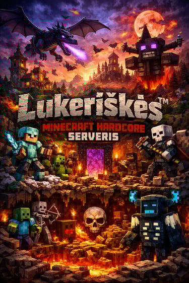 Oficialus LUKERISKESTEAM™ Minecraft Hardcore Serveris logo