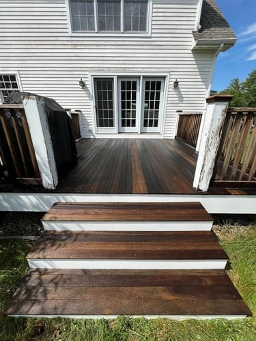 Professional pressure washing services in Rochester, NH for patios, decks, and walkways after buildu