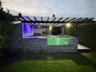 Raised blocks pond build