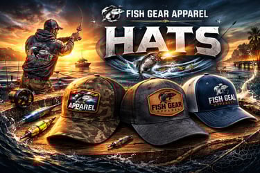 Fishing hats with embroidered logos and West Coast fishing apparel for anglers