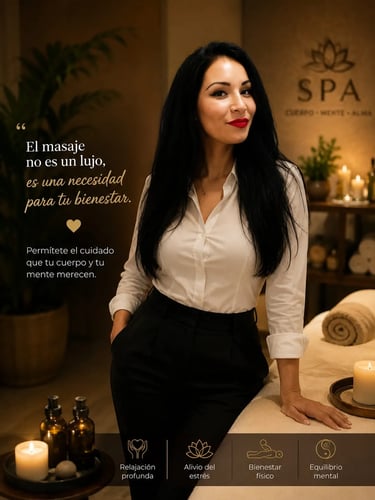 Tati masajista profesional en Pilar, brindando una experiencia de relax y bienestar absoluto en su gabinete.
