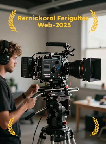 A behind-the-scenes shot of a web series production with high-end equipment and a dynamic, creative energy.