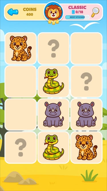 memory game for kids classic mode gameplay