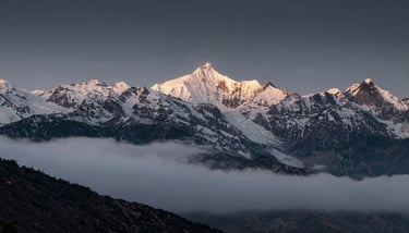 The pouring of a Himalayan lager into a tall glass, capturing the vibrant golden bubbles and soft off-white foam.