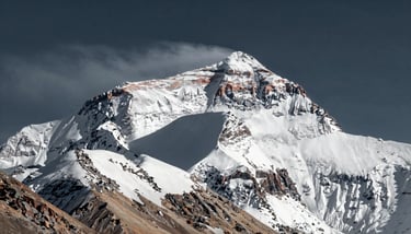 Close-up of a Phoenix Breweries bottle chilled with frost, reflecting Himalayan snow white highlights.