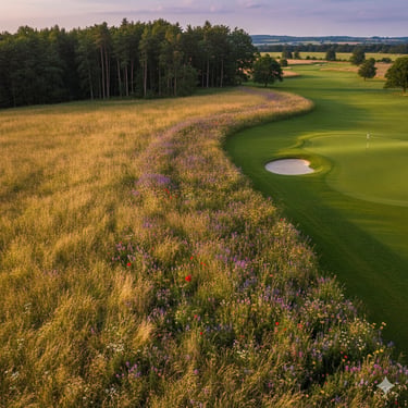 a golf course that uses wildflowers on the rough