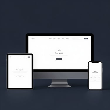A polished contact form page with simple navigation buttons set against a deep navy background.