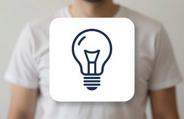 A clean, minimalist graphic icon of a lightbulb and electrical plug in #0A1F26 on a soft #EBF2F4 background, symbolizing electrical repair expertise.