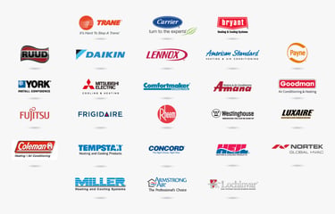 We service repair and replace all major brands including but not limited to Ruud, Rheem, & Trane