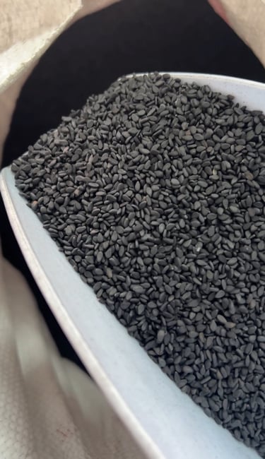 black sesame seeds traditional oil ingredient