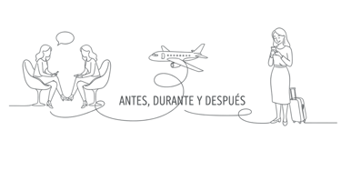 ilustración acompañamiento antes durante y después del viaje