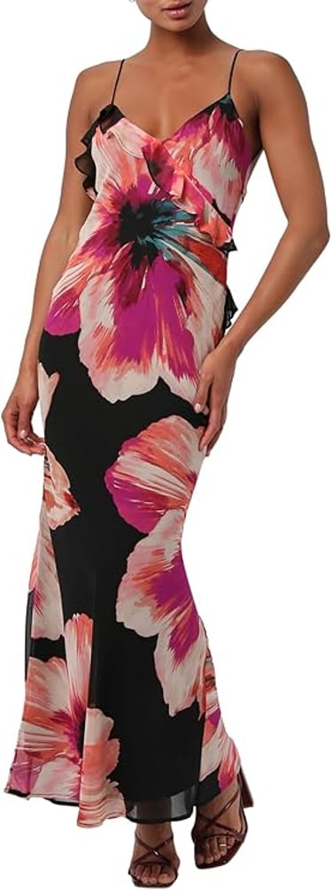 Lulus Women's Sawyer Bold Floral Maxi Dress 