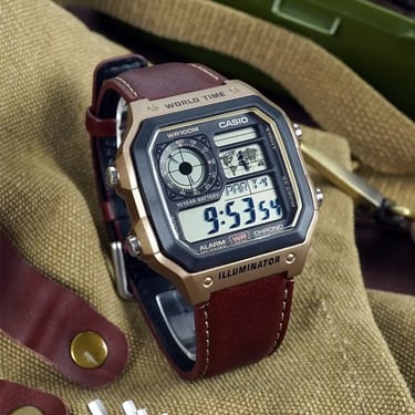 Casio Royale Ae-1200whl-5avdf Dourado Marrom