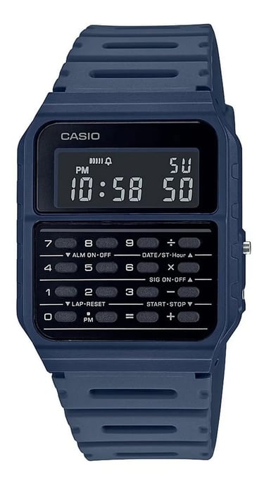 Casio Unissex Calculadora Data Bank Ca-53wf-2bdf Azul
