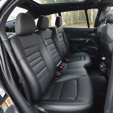 Before and after shots of a car interior deep cleaning showing restored freshness and tidiness