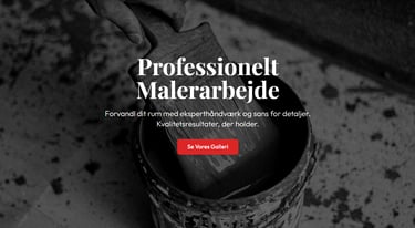 Professional website services advertisement with a paintbrush and paint bucket in monochrome style.