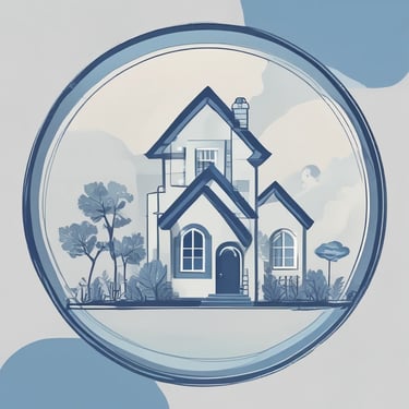 Ilustração de casa sob redoma, simbolizando proteção patrimonial.