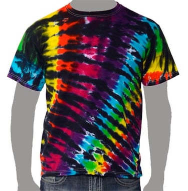 Rainbow Black Tie-dye T-shirt