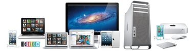 a computer monitor, laptop, and other electronics