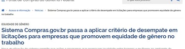 Equidade de gênero licitação