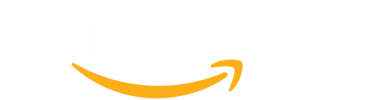 Official Amazon logo with white text and yellow arrow smile on a black background.