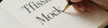 A close-up of a designer's hands sketching clean typography layouts in a notebook, soft indirect daylight, warm gentle shadows