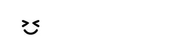 Simple black closed-eye smile face (Blabit bubble expression) on white background