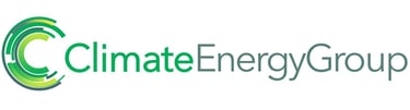 Climate Energy Group logo featuring a green circular icon and modern sans-serif typography.