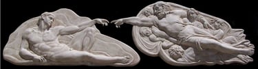 Sculpture Creation of Adam. Based on Michelangelo Fresco