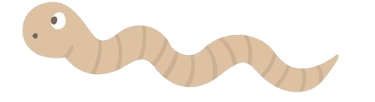 a digitally drawn cartoon of a tan colored earthworm with eyes